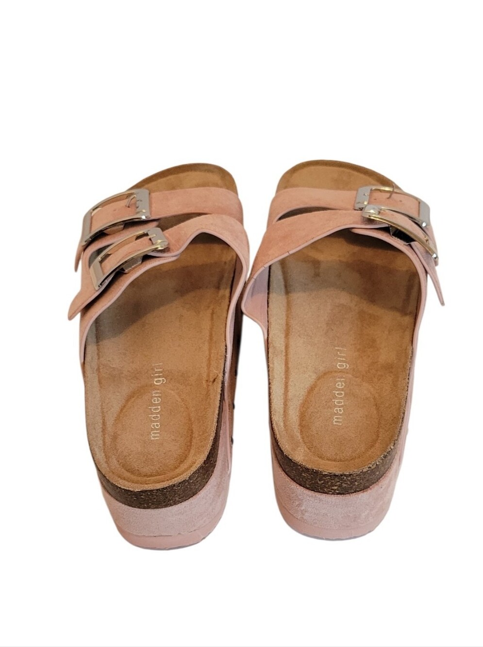 Madden Girl Babess Rose Fab Platform Sandals NWT Size 9.5 Pink Double Buckle Sli - Picture 4 of 13
